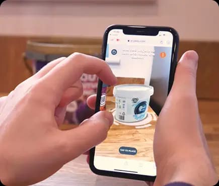 Interactive AR packaging demo on smartphone